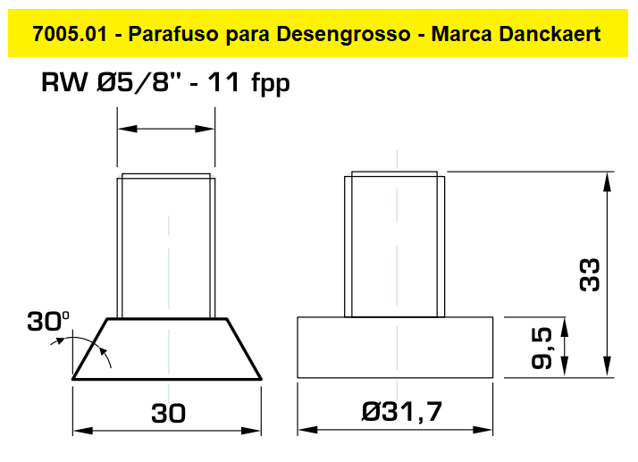 Parafuso para Desengrosso - Danckaert - Cód. 7005.01